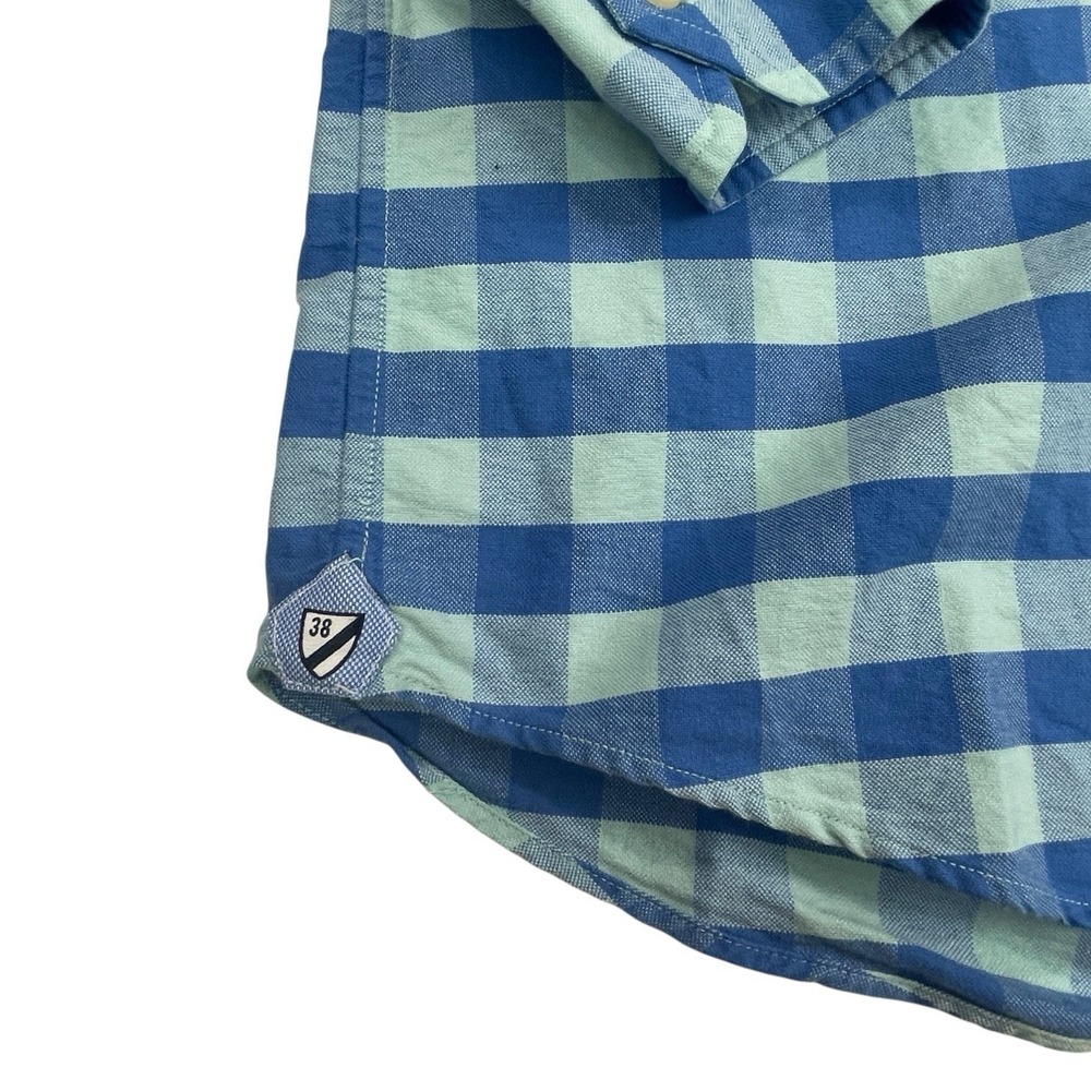 Daniel Cremieux Classics Men's Shirt Large Blue Teal Gingham Plaid Long Sleeve - Picture 8 of 8